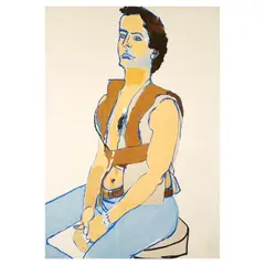 Alice Neel, Man in a Harness, 1980, Lithograph in colors on Arches paper