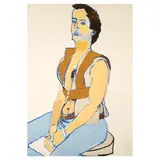 Alice Neel, Man in a Harness, 1980, Lithograph in colors on Arches paper