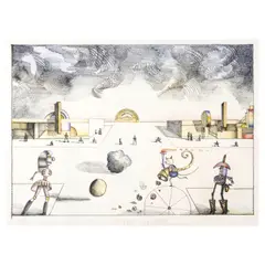 Main Street by Saul Steinberg, 1972-73, Lithograph in colors on paper, sold Sep 2025