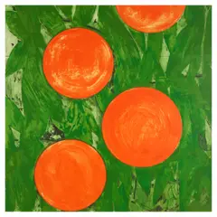 Four Oranges by Donald Sultan, 1993, Screenprint in colors on wove paper, sold Sep 2025