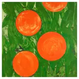 Donald Sultan, Four Oranges, 1993, Screenprint in colors on wove paper