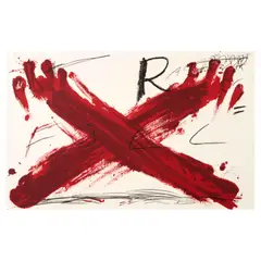 Foll (Galfetti 377) by Antoni Tàpies, 1973, Lithograph in colors on wove paper, sold Sep 2025