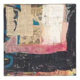 Dale Voelker, Tropical Review, 2021, acrylic and printed paper collage on canvas