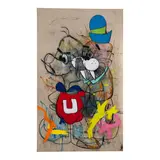 Tony Pharo, Still Just Trudging the Road, 2024, oil, acrylic and thread on canvas