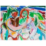 Gio Black Peter, Night at the Lake, 2023, acrylic, pastel and colored pencil on paper