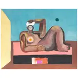 Lenin Solano, Reclining Figure II, 2024, oil, fabric and paper collage on wood panel