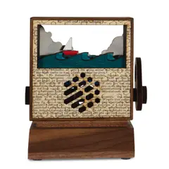 Aaron Kramer, The Journey, 2025, laser-cut and painted wood automaton construction