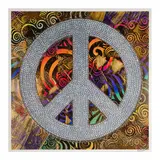 Kimberly Adamis Fongheiser, Peace Matters, 2024, color photograph with rhinestones and crystals on paper