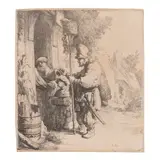 The Rat Catcher (Barstch, Hollstein 121, Hind 97, New Hollstein 111) by Rembrandt Harmensz van Rijn, 1632, Etching on laid paper, New Hollstein's third (final) state, sold Oct 2025
