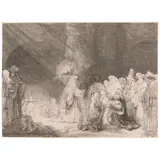 Rembrandt Harmensz van Rijn, The Presentation in the Temple: Oblong Print (Barstch, Hollstein 49, Hind 162, New Hollstein 184)