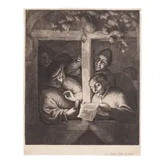 Adriaen van Ostade, The Singers (Bartsch 19, Godefroy 19), c. 1667, Etching on laid paper with Grapes watermark, Godefroy's sixth state (of 7)