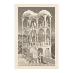 M. C. Escher, Belvedere  (Bool 426), 1958, Lithograph on wove paper with Holland watermark