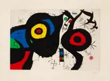 Joan Miró, Les Deux Amis (Dupin 493), 1969, Etching and aquatint in colors with carborundum on Mandeure rag paper