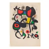 Poster for the exhibition 'Bronzes,' Hayward Gallery (Mourlot 846) by Joan Miró, 1972, Lithograph in colors on Arches paper, sold Oct 2025