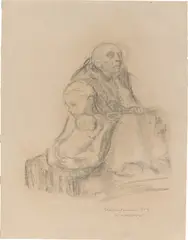 Käthe Kollwitz, Soldatenfrauen, 1943, Kohle auf Ingres-Bütten