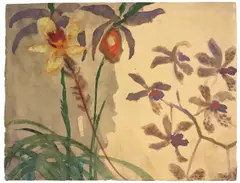 Orchideen by Emil Nolde, Um 1925, Aquarell auf Japan, sold Jun 2010