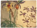 Emil Nolde, Orchideen, Um 1925, Aquarell auf Japan