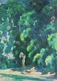 Adolf Erbslöh, Zwei badende Mädchen (Chiemsee), Um 1933, Öl auf Leinwand