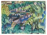 Bahnhof“ (Zürich) by Ernst Ludwig Kirchner, 1925, Aquarell über Bleistift auf Papier, sold Jun 2009