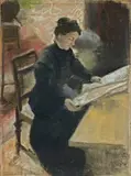 August Macke, Porträt Sofie Gerhardt, Zeitung lesend (Lesende Frau)