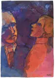 Frau und Mann by Emil Nolde, Um 1938, Aquarell auf Japan, sold Nov 2008
