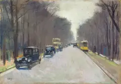 Straße im Tiergarten (Berlin) by Lesser Ury, Um 1925, Pastell auf Pappe, sold Nov 2008
