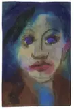 Kopf in blauem Licht by Emil Nolde, Aquarell auf Japan, sold Nov 2008
