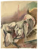Lustmord I. Versuch by Otto Dix, 1922, Aquarell und Bleistift auf bräunlichem Papier, sold Nov 2008