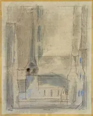 Gelmeroda by Lyonel Feininger, 1946, Aquarell und Tuschfeder auf Bütten, sold May 2008