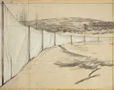 Running Fence (Project for the West Coast of USA) by Christo, 1972, Bleistift und Collage auf festem Karton, sold May 2008