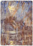 Braunblaue Mondnacht by Christian Rohlfs, 1932, Wassertempera auf Velin, sold Nov 2007