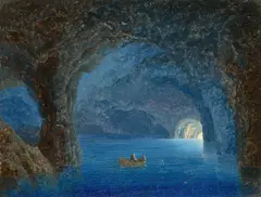 August Kopisch, Die Blaue Grotte, 1848, Öl auf Karton