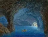 August Kopisch, Die Blaue Grotte, 1848, Öl auf Karton