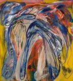 Walter Stöhrer, Tantra-Figur – Hommage à de Kooning, 1975, Mischtechnik auf Leinwand