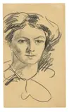 August Macke, Bildnis Elisabeth (Die Frau des Künstlers), 1913, Bleistift auf glattem Papier