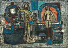 Agustín Úbeda, Composition au Christ, c. 1958, Oil on canvas
