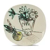 Bunch with Apple by Pablo Picasso, 1956, Plate of white earthenware clay, decoration accentuated with oxidized paraffin, oxides under glaze, sold Mar 2015