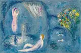 Marc Chagall, La Caverne des Nymphes (from Daphnis et Chloé), 1961, Color lithograph on Arches paper