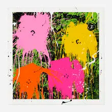 Flowarh$ (unique) by Thierry Guetta, 2021, screenprint in colors with hand-painting, sold Oct 2022
