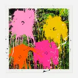 Thierry Guetta, Flowarh$ (unique), 2021, screenprint in colors with hand-painting