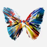 Butterfly Spin Painting by Damien Hirst, 2009, acrylic on paper, sold Sep 2022