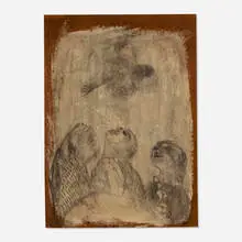 Alton Pickens, Looking, mixed media and charcoal on paper board