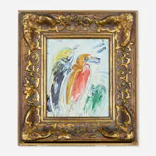 Untitled by Hunt Slonem, 1995, oil on Masonite in artist's frame, sold Sep 2022