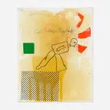 Donald Baechler, Call Them Eggheads, 1998, ballpoint pen, acrylic, industrial varnish and collage on canvas board