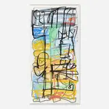 Untitled by Aaron Garber-Maikovska, 2016, ink and pastel on Archival Gator Board, sold Sep 2022