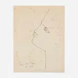 Jean Cocteau, Profile d'Orphée, 1959, ink and pastel on paper