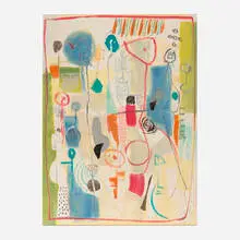 Beach Walk by Lamar Briggs, mixed media on paper, sold Sep 2022