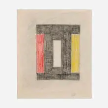 Burgoyne Diller, Untitled (First Theme), 1964, graphite and crayon on vellum