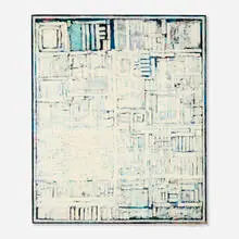 Solomon Ethe, Abstract Grid, 1962-63, oil on canvas