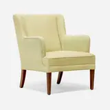 Frits Henningsen, Lounge chair, c. 1950, upholstery, mahogany